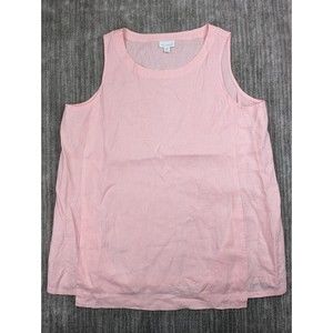 J Jill Dress Womens Large Petite Love Linen Shift Sleeveless Pink Coastal Beach